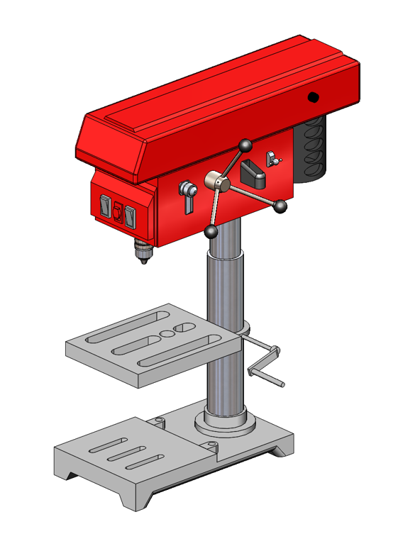Complete 30-Component Drill Press Assembly Digital Twin