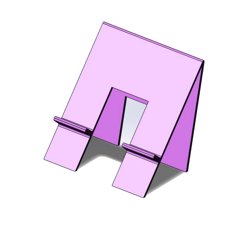 Complete SolidWorks A-Frame Phone Stand CAD Model