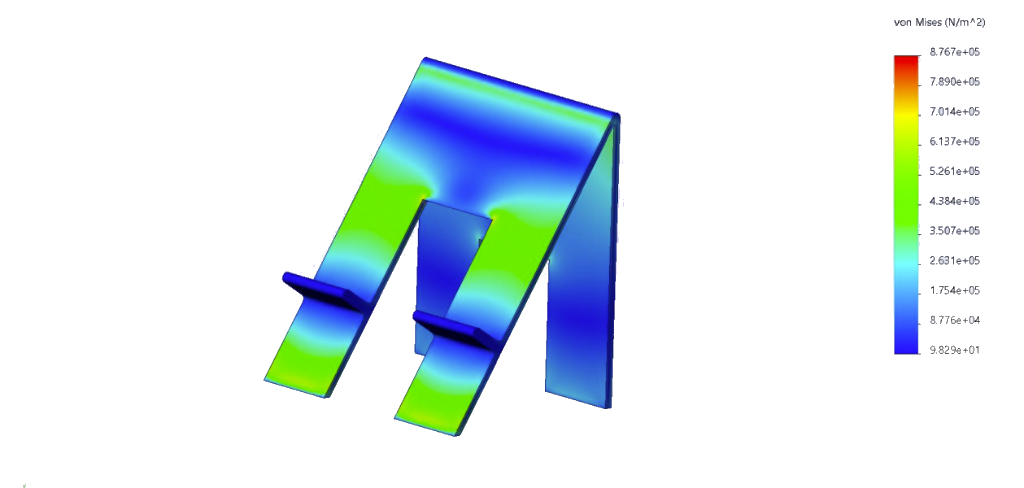 Phone Stand Linear Static von Mises Stress Simulation